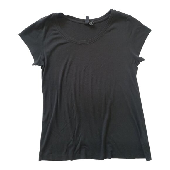 Cynthia Rowley Black Scoop Neck Tshirt Top XL - Picture 1 of 2